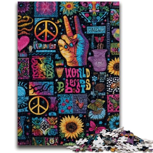 1000-teiliges Puzzle für Teenager, psychedelisches, herausforderndes Spiel und Familienspiel, Lernspiel für Geburtstag, Weihnachten, 26x38cm von LYXIANY
