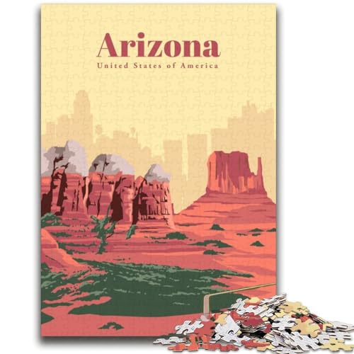 1000-teiliges Puzzle für Teenager Reise nach Arizona Anspruchsvolles Spiel und Familienspiel Wanddekoration Einzigartige Geburtstags (Größe 38x52cm) von LYXIANY