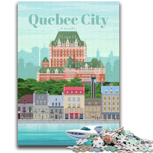 1000-teiliges Puzzle für Teenager Reise nach Quebec City Anspruchsvolles Spiel und Familienspiel Wanddekoration Einzigartige Geburtstags (Größe 38x52cm) von LYXIANY