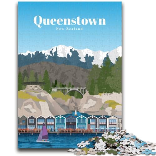 1000-teiliges Puzzle für Teenager Reise nach Queenstown Anspruchsvolles Spiel und Familienspiel Wanddekoration Einzigartige Geburtstags (Größe 38x26cm) von LYXIANY