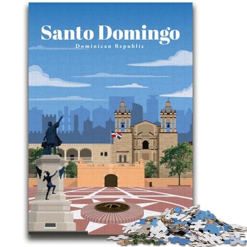 1000-teiliges Puzzle für Teenager Reise nach Santo Domingo Anspruchsvolles Spiel und Familienspiel Wanddekoration Einzigartige Geburtstags (Größe 38x52cm) von LYXIANY