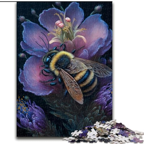 1000-teiliges Puzzle mit Blumenmotiv, Hummel, 1000-teiliges Puzzle für Erwachsene, für Teenager, Familien-Lernspiele, Heimdekoration, Geschenk, Größe 50x75cm von LYXIANY
