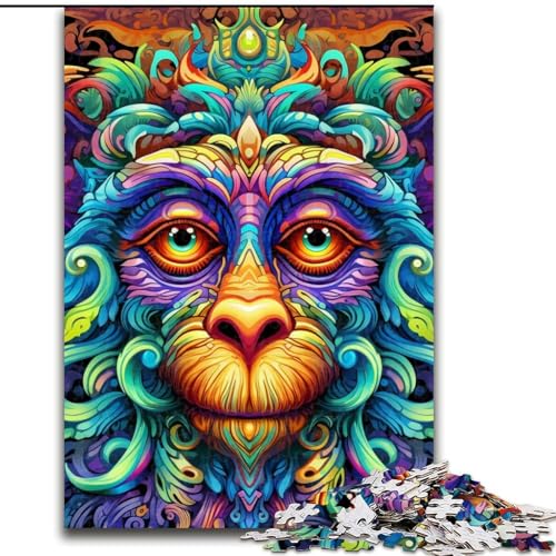 1000-teiliges Puzzle mit Buntem Affenmotiv für Erwachsene, für Teenager und Familienspaß – DIY-Denkspiel als Geschenk, 26x38cm 1000-teiliges Puzzle mit Buntem Affenmotiv für Erwachsene, für Teenager und Familienspaß – DIY-Denkspiel als Geschenk, 26x38cm von LYXIANY