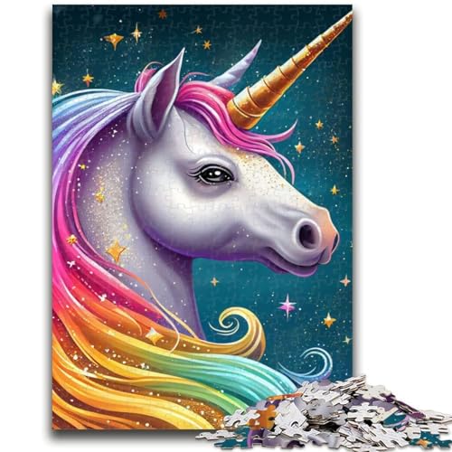 1000-teiliges Puzzle mit Einhorn-Motiv, süßes pädagogisches Familienspiel, als Geschenk für die ganze Familie ab 14 Jahren, 50x75cm von LYXIANY