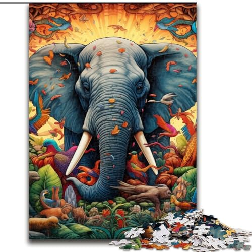1000-teiliges Puzzle mit Elefantenmotiv für Erwachsene, für Teenager und Familienspaß – DIY-Denkspiel als Geschenk, 26x38cm 1000-teiliges Puzzle mit Elefantenmotiv für Erwachsene, für Teenager und Familienspaß – DIY-Denkspiel als Geschenk, 26x38cm von LYXIANY