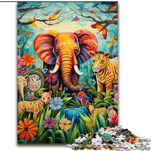 1000-teiliges Puzzle mit Elefantenmotiv für Erwachsene, für Teenager und Familienspaß – DIY-Denkspiel als Geschenk, 50x75cm 1000-teiliges Puzzle mit Elefantenmotiv für Erwachsene, für Teenager und Familienspaß – DIY-Denkspiel als Geschenk, 50x75cm von LYXIANY