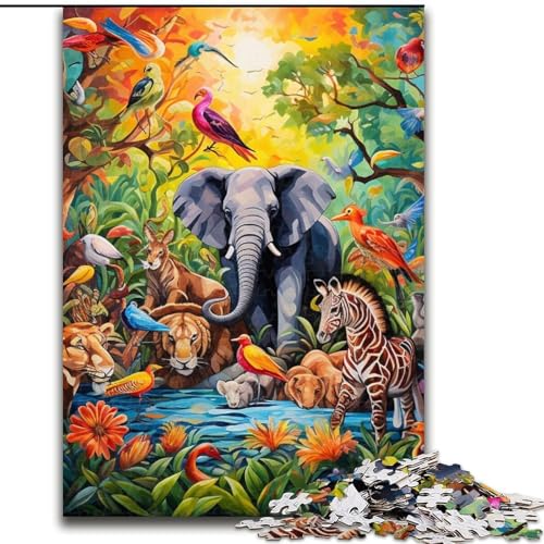 1000-teiliges Puzzle mit Elefantenmotiv für Erwachsene, pädagogisches Denkspiel, künstlerische Heim- und Bürodekoration, ab 14 Jahren, Größe 38x26cm 1000-teiliges Puzzle mit Elefantenmotiv für Erwachsene, pädagogisches Denkspiel, künstlerische Heim- und Bürodekoration, ab 14 Jahren, Größe 38x26cm von LYXIANY