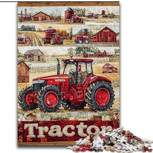 1000-teiliges Puzzle mit Traktor für landwirtschaftliche Geräte, für Kinder ab 14 Jahren, als Lernspiel, als Herausforderung, als Spielzeug, als Geschenk zum Geburtstag (Größe 50x75cm) von LYXIANY