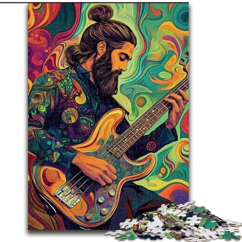 1000-teiliges Puzzle zum Thema Gitarre Spielen, Puzzle aus Holz, anspruchsvolles Denkspiel für Teenager, Spaß für den Spieleabend mit der Familie, Größe 50x75cm von LYXIANY