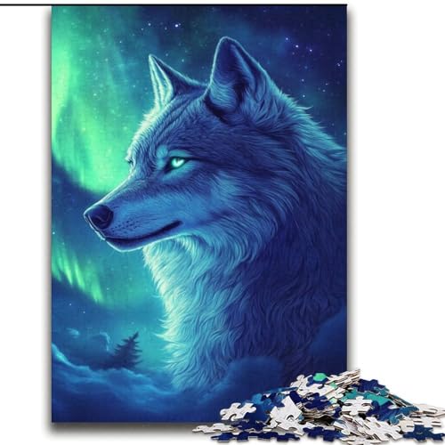 2000-teiliges Puzzle für Erwachsene, Wolf unter der Aurora, Lernspiele, Heimdekoration, ganze Familie, 70x100cm 2000-teiliges Puzzle für Erwachsene, Wolf unter der Aurora, Lernspiele, Heimdekoration, ganze Familie, 70x100cm von LYXIANY