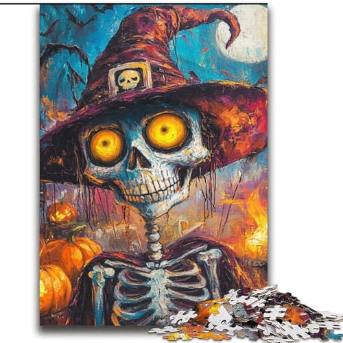 2000-teiliges Puzzle für Erwachsene und Jugendliche, Halloween-Skelett, dekomprimierendes intellektuelles Lernspielzeug, perfekte Dekoration, 70x100cm von LYXIANY