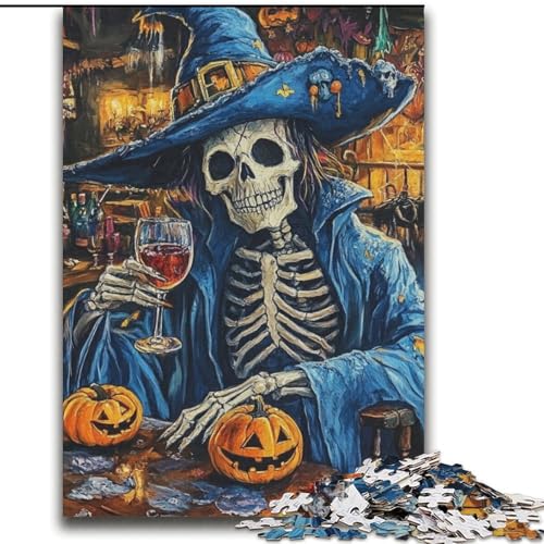 2000-teiliges Puzzle für Erwachsene und Jugendliche, Halloween-Skelett, dekomprimierendes intellektuelles Lernspielzeug, perfekte Dekoration, 70x100cm von LYXIANY