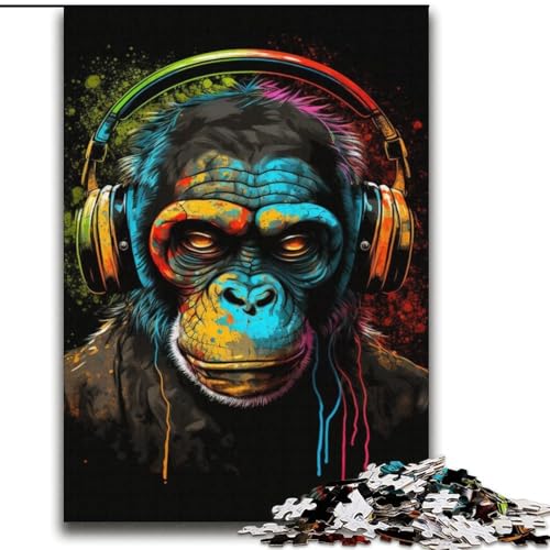 2000-teiliges Puzzle für Erwachsene und Jugendliche, Kopfhörer, Schimpanse, ab 14 Jahren, intellektuelles Spiel, Weihnachts- und Geburtstagsgeschenke, 70x100cm 2000-teiliges Puzzle für Erwachsene und Jugendliche, Kopfhörer, Schimpanse, ab 14 Jahren, intellektuelles Spiel, Weihnachts- und Geburtstagsgeschenke, 70x100cm von LYXIANY