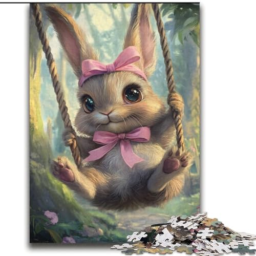 2000-teiliges Puzzle für Erwachsene und Teenager, Baby-Häschen auf der Schaukel, entspannendes intellektuelles Lernspielzeug, Geburtstagsgeschenk, Geschenke, 70x100cm von LYXIANY