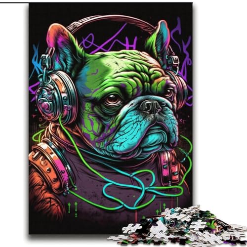 2000-teiliges Puzzle für Jugendliche und Erwachsene, Kopfhörer-Bulldogge, geeignet für Personen ab 14 Jahren, Lernspiel, Herausforderung, Spielzeug, Geschenk für Geburtstage, 70x100cm 2000-teiliges Puzzle für Jugendliche und Erwachsene, Kopfhörer-Bulldogge, geeignet für Personen ab 14 Jahren, Lernspiel, Herausforderung, Spielzeug, Geschenk für Geburtstage, 70x100cm von LYXIANY