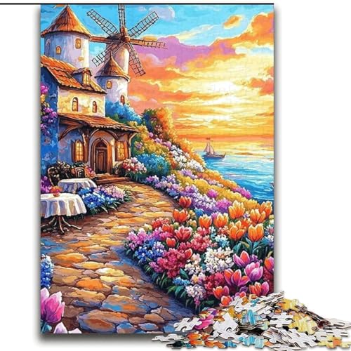 2000-teiliges Puzzle für Jugendliche und Erwachsene, Küstendorf, Stressabbau, schwierige Herausforderung, einzigartige Heimdekoration und Geschenke, 70x100cm von LYXIANY