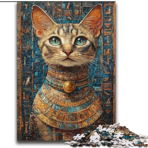 2000-teiliges Puzzle mit der Alten ägyptischen Katze für Teenager, Herausforderung für die Gehirnintelligenz, süchtig machendes Spielzeug für die Heimdekoration (70x100cm) von LYXIANY