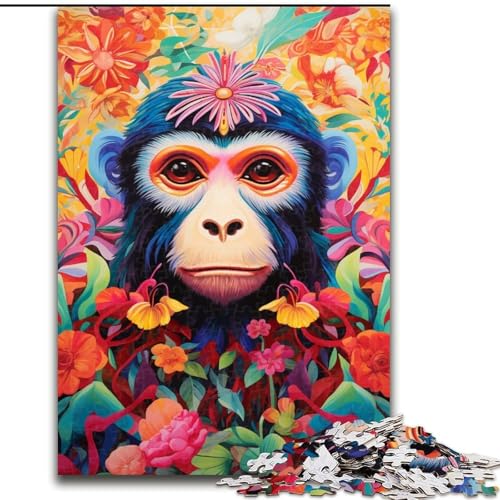 AFFE im bunten Dschungel, 1000-teiliges Puzzle für Erwachsene, Holzpuzzle für Erwachsene, anspruchsvolles DIY-Denkspiel für Teenager, Größe 50x75cm AFFE im bunten Dschungel, 1000-teiliges Puzzle für Erwachsene, Holzpuzzle für Erwachsene, anspruchsvolles DIY-Denkspiel für Teenager, Größe 50x75cm von LYXIANY