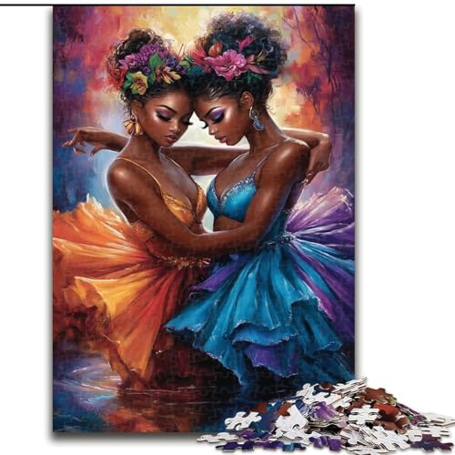 Afrikanische Frau 1000 Teile Puzzle für Erwachsene, Jugendliche und Erwachsene ab 14 Jahren, Denksportaufgaben, Familienspiele, Weihnachts- und Geburtstagsgeschenke (26x38cm) von LYXIANY