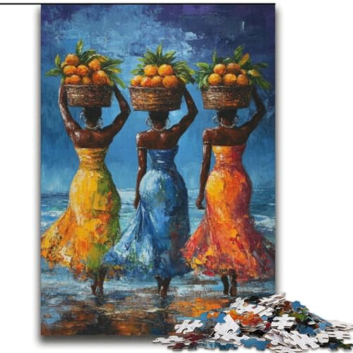 Afrikanische Frauen-Puzzles 2000 Teile für Teenager, Lernspiele, DIY-Spielzeug mit passendem Poster und Quizblatt für Kinder ab 14 Jahren (70x100cm) von LYXIANY