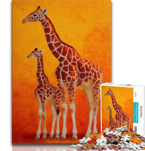 Afrikanische Giraffe, 1000-teiliges Puzzle für Erwachsene und Jugendliche, Quizspiel, Wanddekoration, einzigartige Geburtstags, 38x26cm von LYXIANY