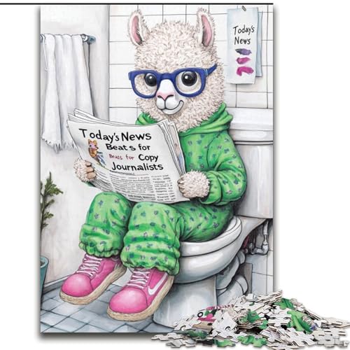Alpaca Go Toilet Puzzle für Erwachsene, 1000 Teile, Denksportaufgabe und Heimdekoration, Größe: 50x75cm von LYXIANY