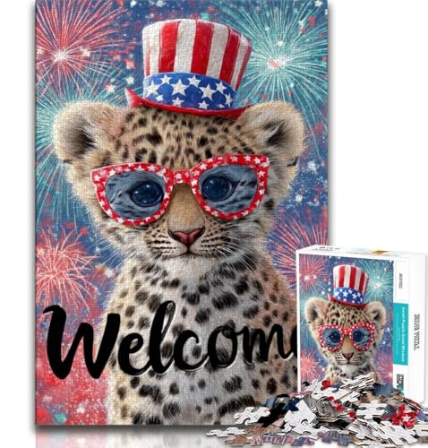 Amerikanischer Leopard, Puzzle für Teenager, 1000 Teile, Lernspiele, Heimdekoration, Geschenk für die ganze Familie (75x50cm) von LYXIANY