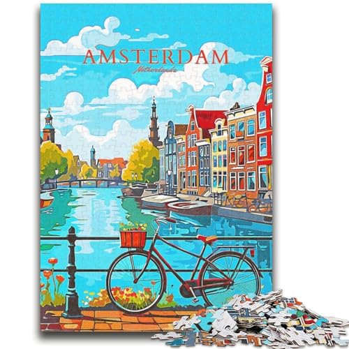 Amsterdam Reise-Puzzle für Erwachsene, 1000 Teile, anspruchsvolles Spiel und Lernspiel für die ganze Familie zum Geburtstag, Weihnachten, 1000 Teile (50x75cm) von LYXIANY