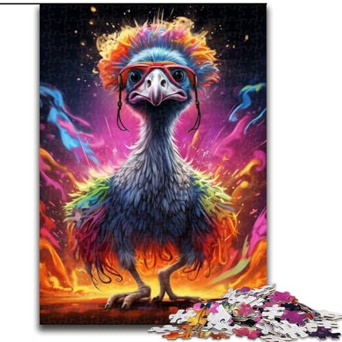 Animal Art Strauß 1000-teiliges Puzzle Anspruchsvolles Denkspiel – Entspannendes Spielzeug für Teenager, Größe 38x26cm von LYXIANY