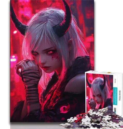 Anime Demon Girl 1000-teiliges Puzzle für Erwachsene, Geschenke, dekomprimierendes intellektuelles Lernspielzeug, perfekte Dekoration (50x75cm) von LYXIANY