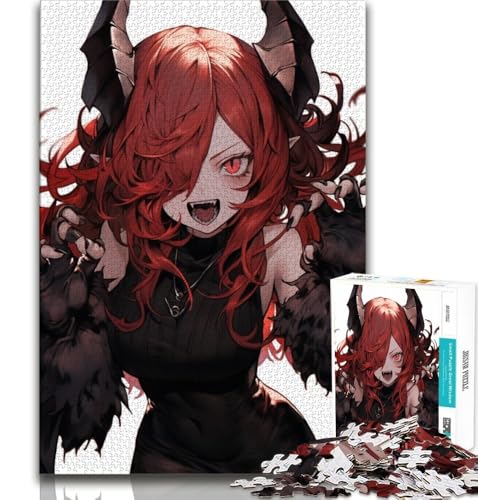 Anime Demon Girl 1000-teiliges Puzzle für Erwachsene und Jugendliche, Lernspielzeug, Familienspiele, Geburtstagsgeschenk, Geschenke (50x75cm) von LYXIANY