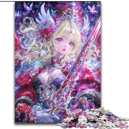 Anime-Kriegerin-Puzzle, 1000 Teile, für Teenager, Familienspiel zum Stressabbau, schwierige Herausforderung, tolle Geschenke und Spielzeuge (Größe 26x38cm) von LYXIANY