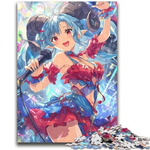 Anime-Musik-Mädchen-Puzzles für Erwachsene, 1000 Puzzles, anspruchsvolles Spiel und Familienspiel mit vollständig ineinandergreifenden, zufällig geformten Teilen (38x52cm) von LYXIANY
