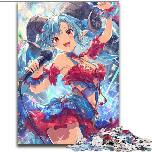 Anime-Musik-Mädchen-Puzzles für Teenager, 1000 Puzzles, Staycation-Zeit totschlagen, jedes Teil ist einzigartig – anspruchsvolles Familienspaßspiel (26x38cm) von LYXIANY
