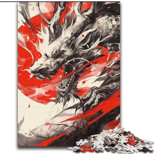 Aquarell-Drachen-Puzzle für Teenager, 1000 Teile, für Kinder ab 14 Jahren, lustige Spiele, lustige Aktivitäten zu Hause, Geburtstagsgeschenke, Reisegeschenke (Größe 26x38cm) von LYXIANY