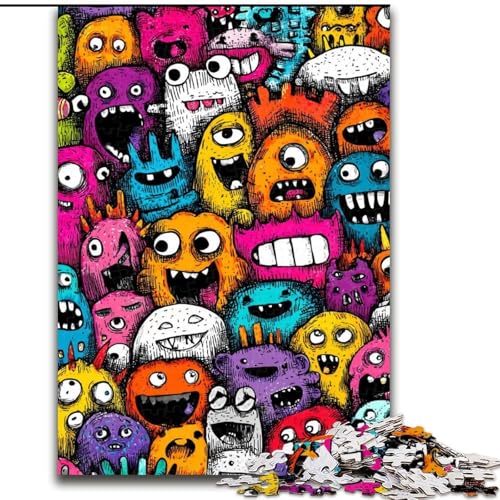 Aquarell-Katzen-Puzzle für Teenager, 1000 Teile, für Kinder ab 14 Jahren, Heimkunst-Dekoration, Familienspiele, Weihnachts- und Geburtstagsgeschenke (50x75cm) von LYXIANY