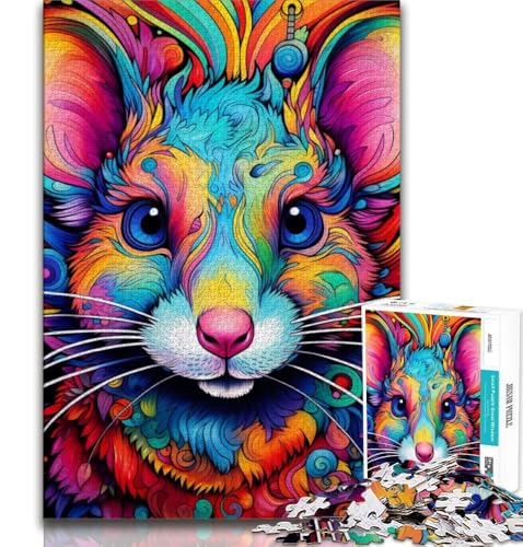 Art Animal Mouse 1000-teiliges Puzzle für Erwachsene und Jugendliche, Stressabbau, schwierige Herausforderung, gutes Geschenk für die ganze Familie (75x50cm) von LYXIANY