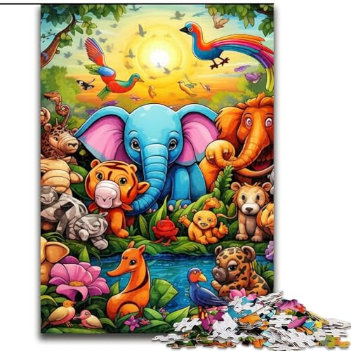 Art Animal World Puzzle 1000 Teile Holzpuzzle für Erwachsene Interaktives Familienspiel, DIY Heimdekoration Gehirn-Herausforderung Geschenk 50x75cm Art Animal World Puzzle 1000 Teile Holzpuzzle für Erwachsene Interaktives Familienspiel, DIY Heimdekoration Gehirn-Herausforderung Geschenk 50x75cm von LYXIANY