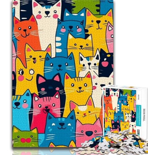 Art Cat 1000-teiliges Puzzle für Erwachsene und Jugendliche, Familienspiel zum Stressabbau, schwierige Herausforderung, Künstlersammlung, bildende Kunst (50x75cm) von LYXIANY