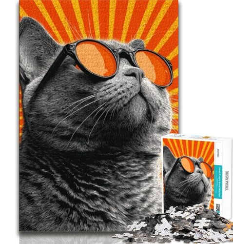 Art Cat 1000-teiliges Puzzle für Erwachsene und Jugendliche, Quizspiel, Wanddekoration, einzigartige Geburtstags, 50x75cm Art Cat 1000-teiliges Puzzle für Erwachsene und Jugendliche, Quizspiel, Wanddekoration, einzigartige Geburtstags, 50x75cm von LYXIANY