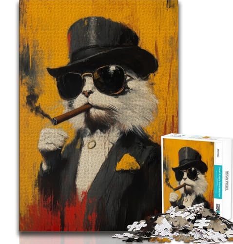 Art Cat 1000-teiliges Puzzle für Erwachsene und Jugendliche, Quizspiel, Wanddekoration, einzigartige Geburtstags, 50x75cm Art Cat 1000-teiliges Puzzle für Erwachsene und Jugendliche, Quizspiel, Wanddekoration, einzigartige Geburtstags, 50x75cm von LYXIANY