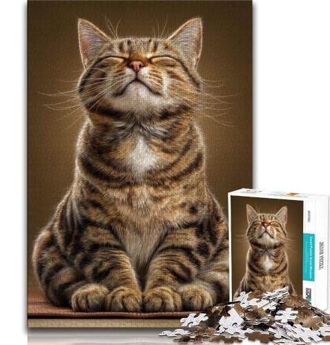 Art Cat Puzzles für Teenager, 1000 Puzzles, Lernspiel, Herausforderung, Spielzeug, Wanddekoration, einzigartige Geburtstags (75x50cm) von LYXIANY