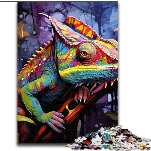 Art Chameleon 1000-teiliges Puzzle Anspruchsvolles Denkspiel – Entspannendes Spielzeug für Teenager Größe 50x75cm von LYXIANY