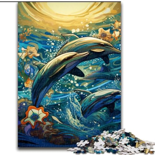 Art Dolphin 1000-teiliges Puzzle Anspruchsvolles Denkspiel – Entspannendes Spielzeug für Teenager, Größe 50x75cm von LYXIANY