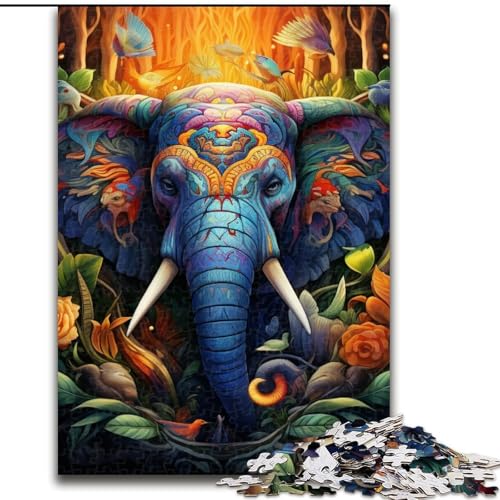 Art Elephant 1000-teiliges Puzzle, anspruchsvolles Denkspiel, entspannendes Spielzeug für Teenager, Größe 50x75cm von LYXIANY