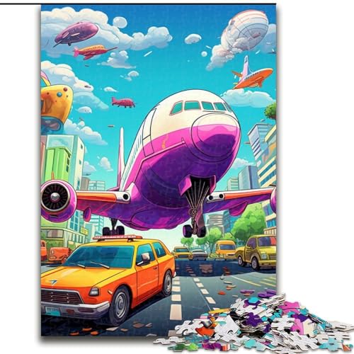 Art Flugzeug 1000-teiliges Puzzle, anspruchsvolles Rätsel, Denkspiel für Teenager, 50x75cm von LYXIANY