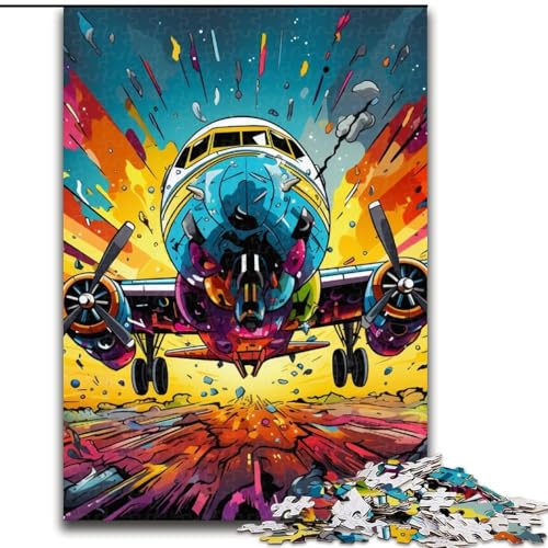 Art Flugzeug 1000-teiliges Puzzle, anspruchsvolles Rätsel, Denkspiel für Teenager, 50x75cm Art Flugzeug 1000-teiliges Puzzle, anspruchsvolles Rätsel, Denkspiel für Teenager, 50x75cm von LYXIANY