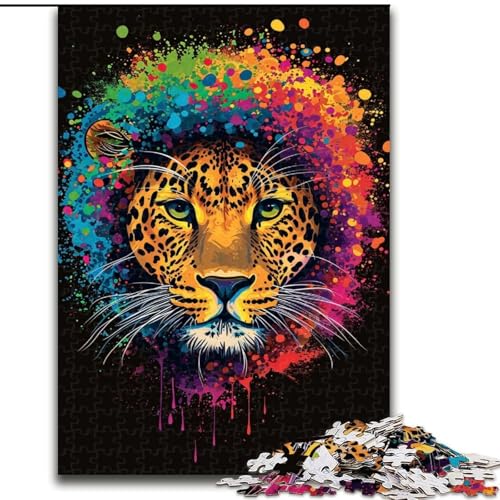Art Leopard 1000-teiliges Puzzle, anspruchsvolles Denkspiel, entspannendes Spielzeug für Teenager, Größe 50x75cm von LYXIANY