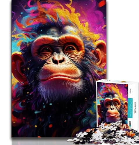 Art Monkey Puzzle 1000 Teile für Erwachsene, anspruchsvoll zu vervollständigen, Aber lustiges und humorvolles Lernspiel zum Geburtstag (50x75cm) von LYXIANY
