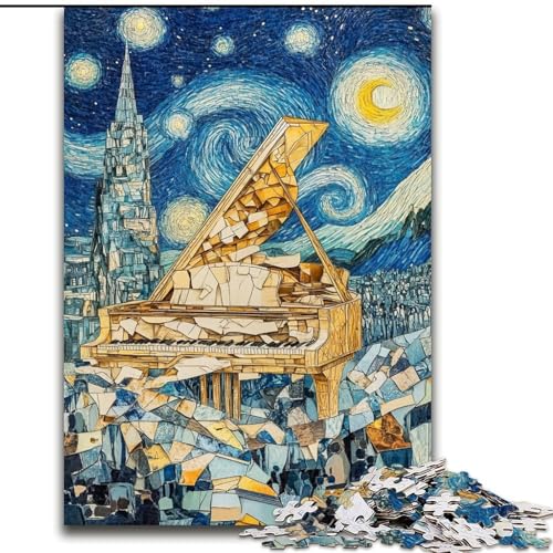 Art Piano 1000-teiliges Puzzle für Erwachsene, Geschenke, Gehirnintelligenz-Herausforderung, süchtig machendes Spielzeug für die Heimdekoration (26x38cm) von LYXIANY